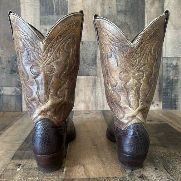 Dan Post Vintage Alligator Western Cowboy Boots Mens 11 D - Picture 8 of 12